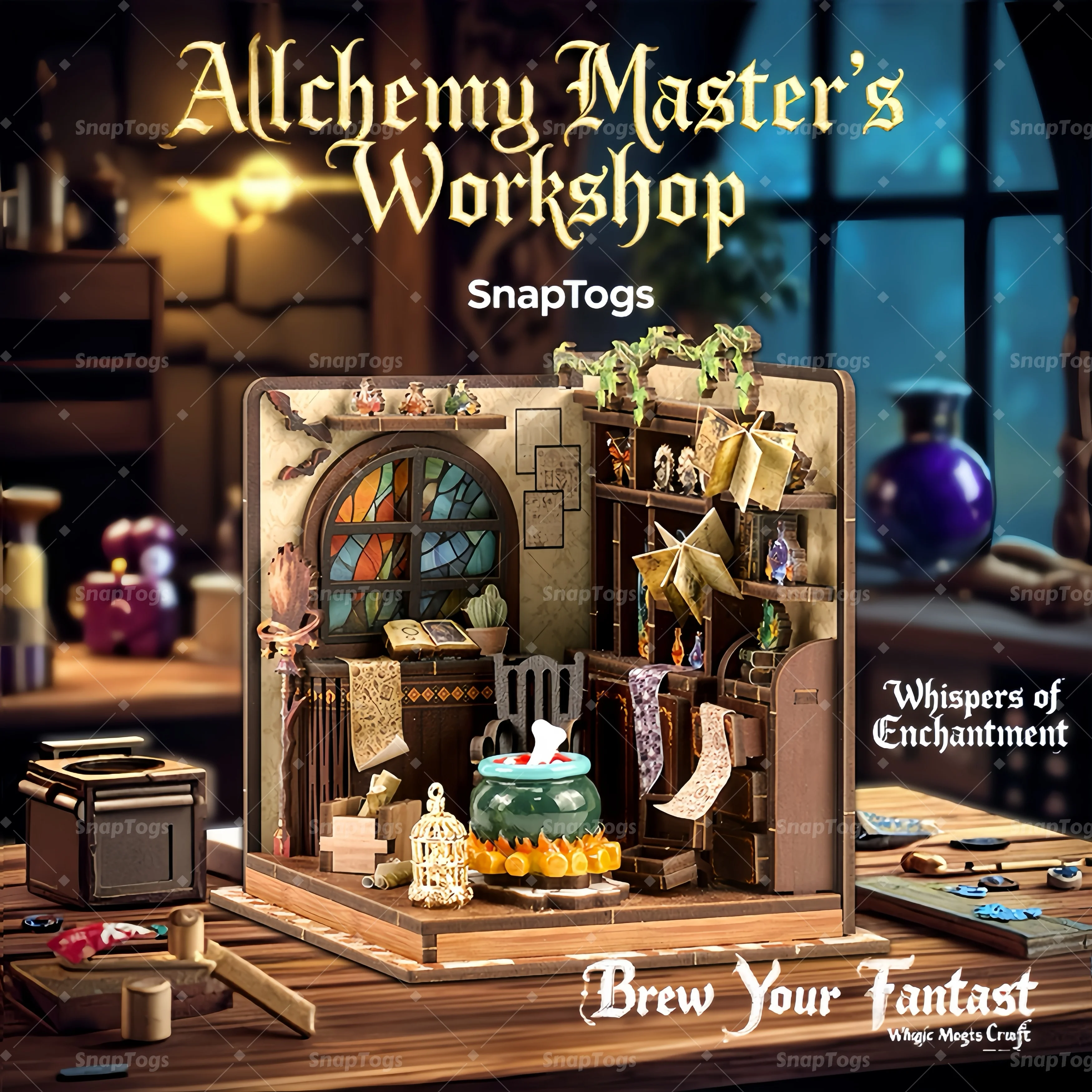 

SnapTogs 3D Wooden Puzzle Alchemy Master Creative Handmade Miniature House Model New Design DIY Kit Dreamy Gift for Home Decor