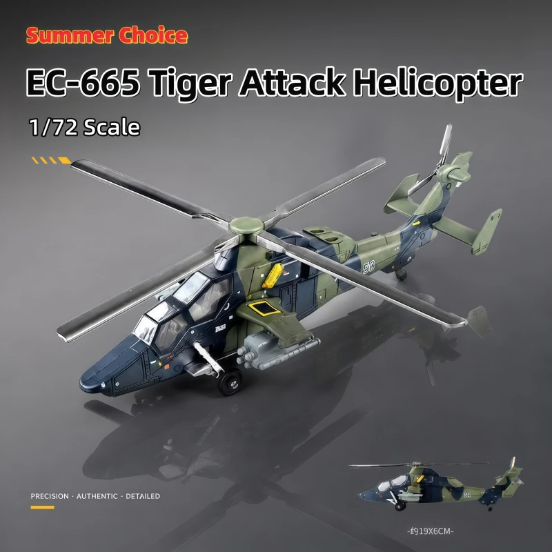 1/72 Scale Military Series EC-665 Eurocopter Tiger Gunship Building Blocks Glue Free Attack Helicopter Model Toys For Xmas Gifts
