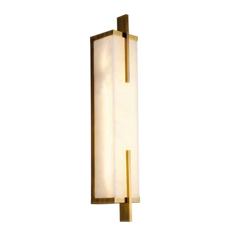 

New Chinese style wall lamp, living room, bedroom, light luxury simple strip, all copper marble bedside aisle, TV background wal