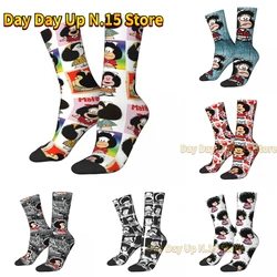 Kawaii Cartoon Anime Plaid Mafalda Socks Men Women Casual Socks High Quality Spring Summer Autumn Winter Middle Tube Socks Gifts