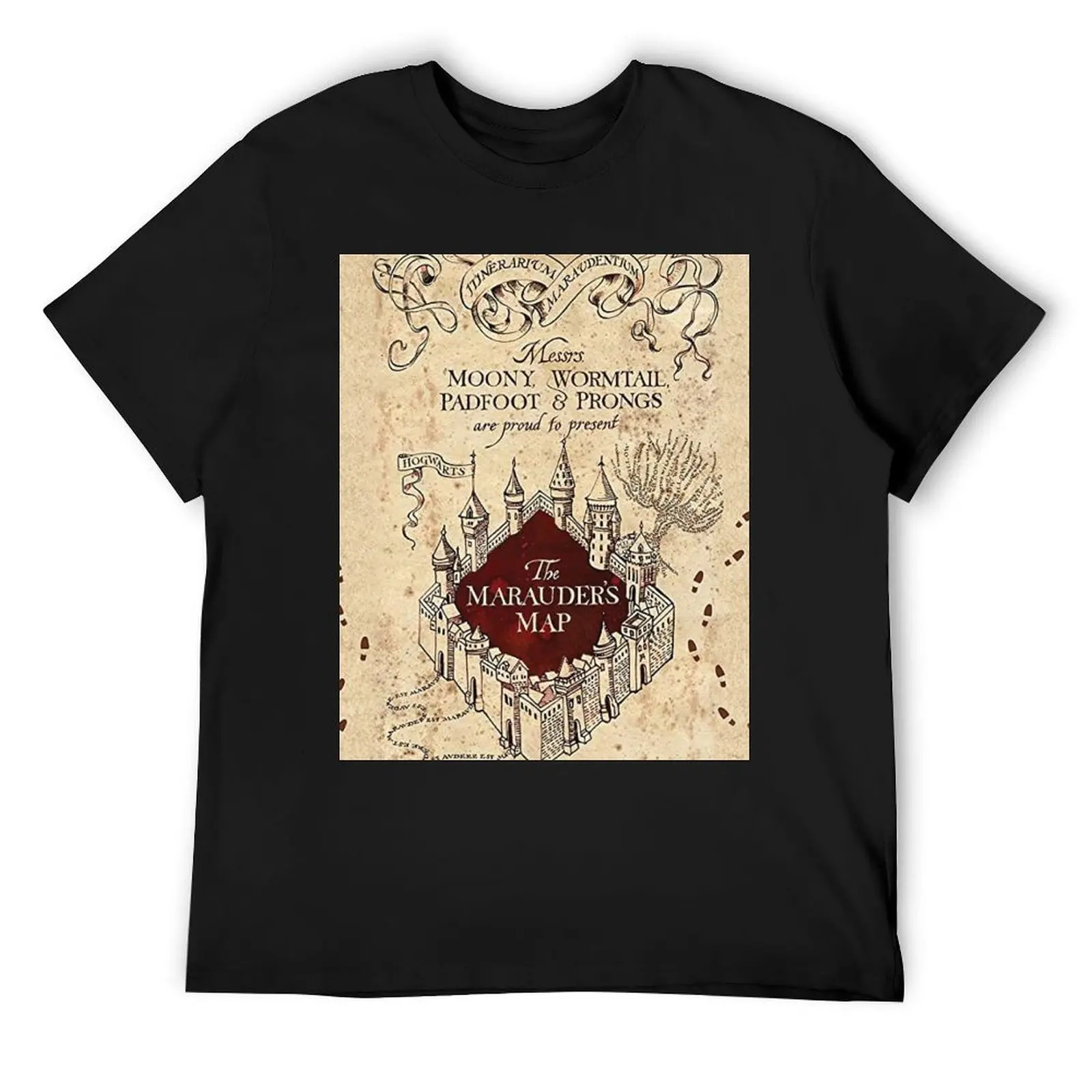 Футболка с картой Мародера для мальчиков, белая бутиковая одежда на день Святого Валентина, футболки большого размера, мужская мужская одежда