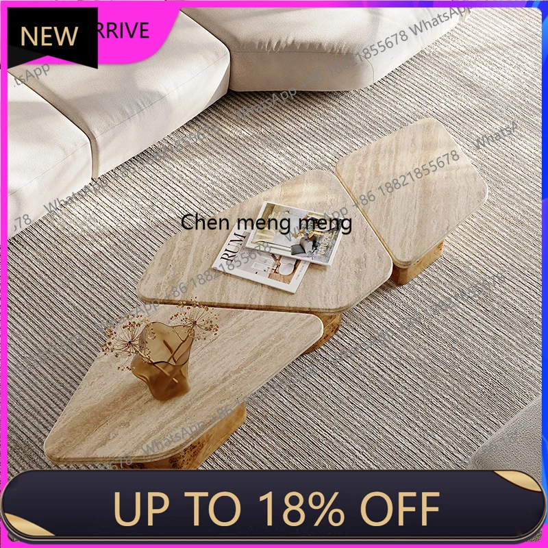 

M78 Retro, coffee table living room home marble tea table, creative high-end stone table combination