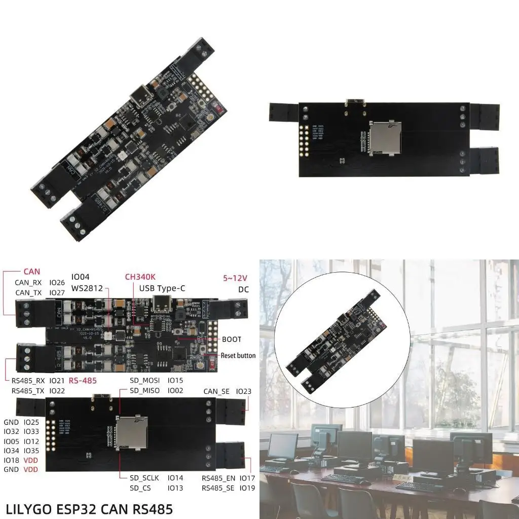 

462E ® TTGO T-CAN485 ESP32 CAN RS-485 Supports TF Card WIFI Bluetooth-compatible Wireless IOT Engineer Control Module