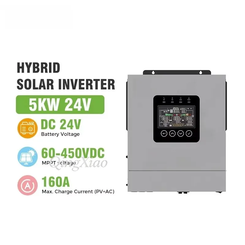 All In One Solar Hybrid Inverter Pure Sine Wave Off Grid Solar Power System Controller For Home Use High Efficiency Wall Mounted
