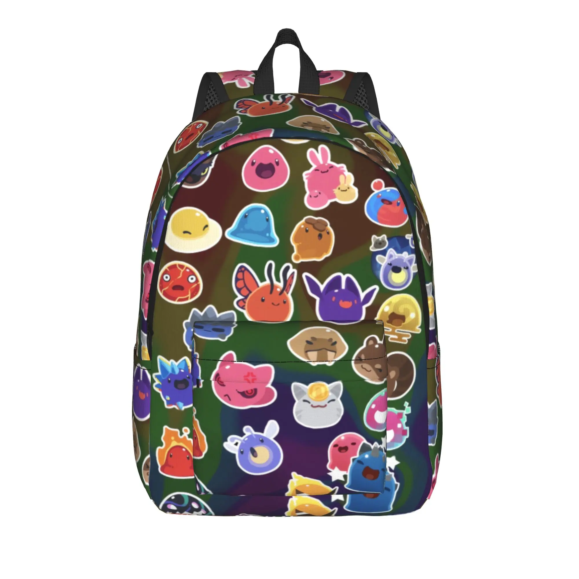 Dark Colorful Slime Rancher Backpack  Cycling Backpacks Boy Girl Custom Large School Bags Pretty Rucksack