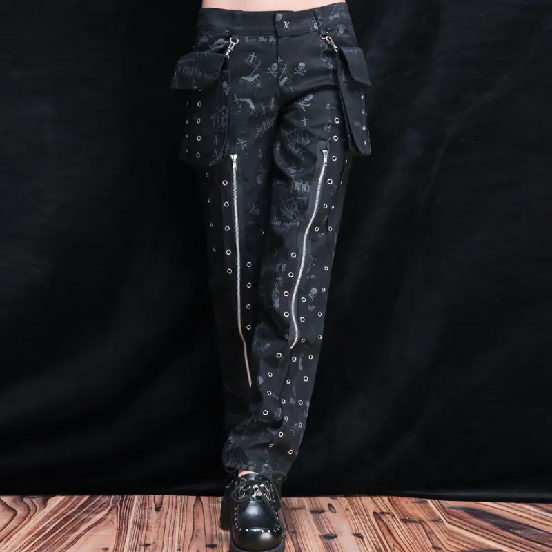 กางเกงขายาวทรงสลิมสไตล์เกาหลี แต่งหมุดโลหะ สำหรับผู้หญิง สไตล์พังก์ ดีไซน์ใหม่ น่ารัก เท่ห์ หลากหลายสไตล์ ช่วยให้ดูผอมเพรียว
