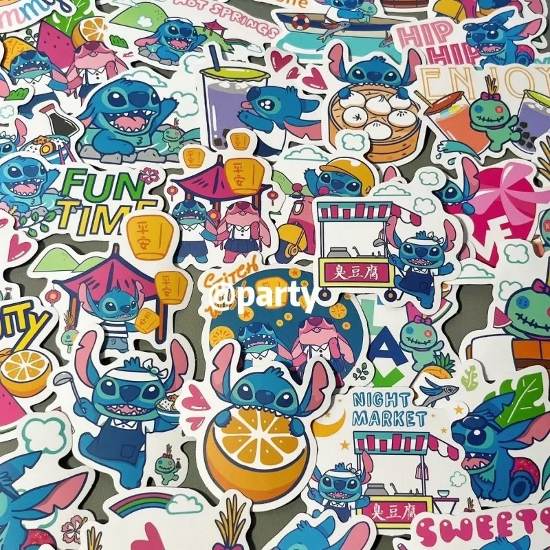 Pegatinas de Stitch de dibujos animados, 50 piezas, funda para teléfono móvil, Notebook, Maleta, taza de agua, guitarra, refrigerador, venta al por mayor