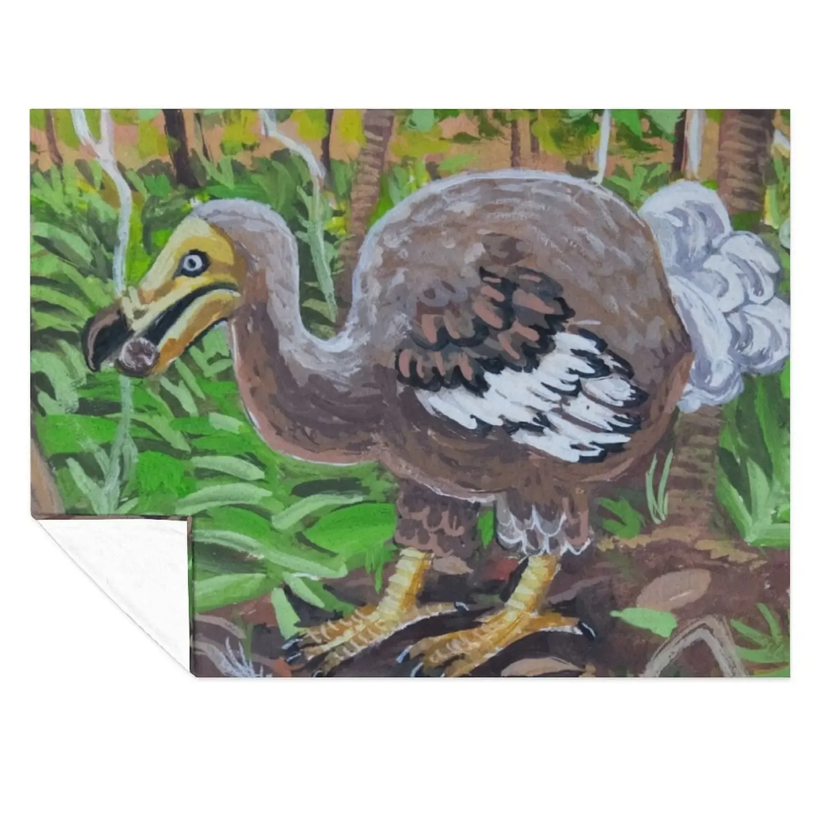 

Dodo Gouache Painting Throw Blanket Flannel Fabric For Sofa Thin Sleeping Bag Sofa Quilt Blankets