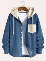 The 2025 New Fashion Trend Spring and Autumn Corduroy Hooded Jacket Is Comfortable and Casual for Daily Commuting for Men 5