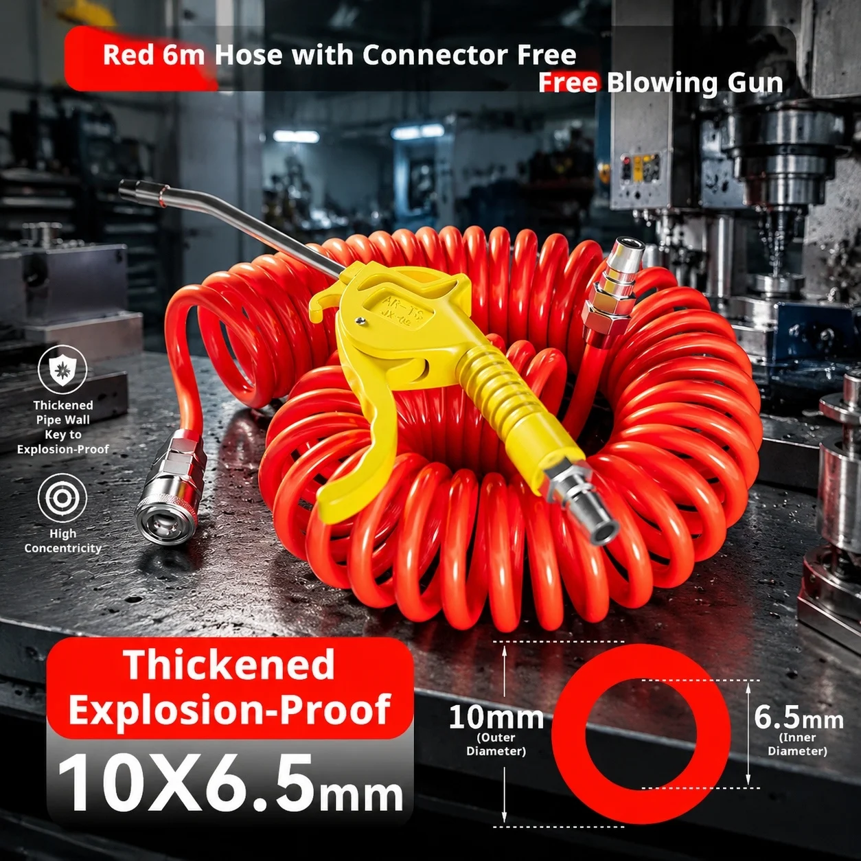 Flexible PU Spring Hose, 10MPa, 30H Abrasion Test, Light & Smooth, No Cracking