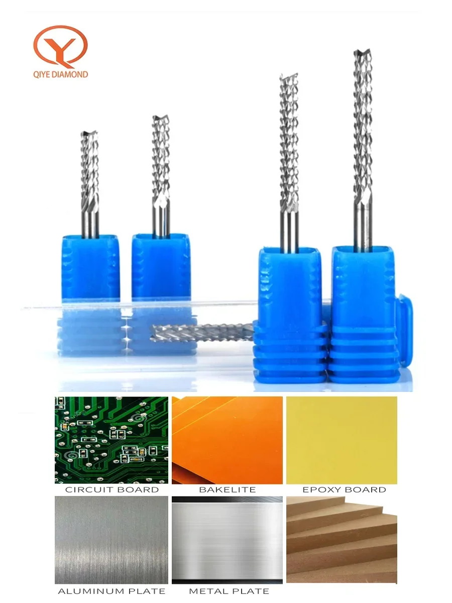 Bits de trituração do cortador da extremidade do milho do carboneto do PWB, ferramentas de corte do CNC, 0.5-8mm para a madeira, PWB, PVC, fibra do carbono