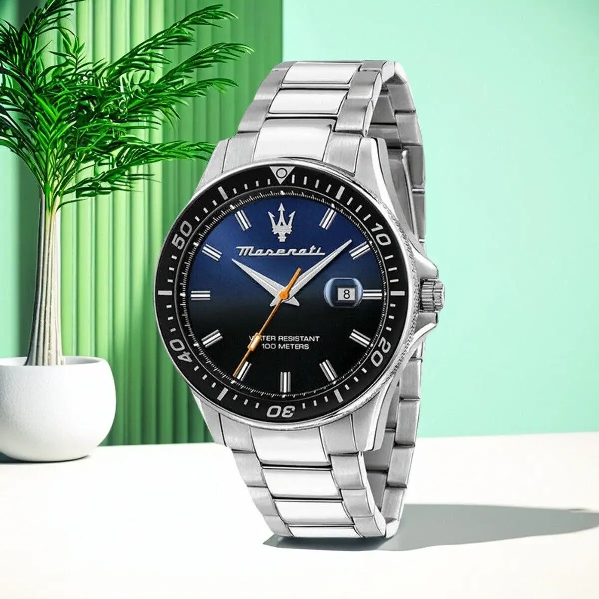 Reloj Maserati Original resistente al agua para hombre, reloj de negocios de alta calidad con agua verde, reloj europeo y americano con esfera de cuarzo original