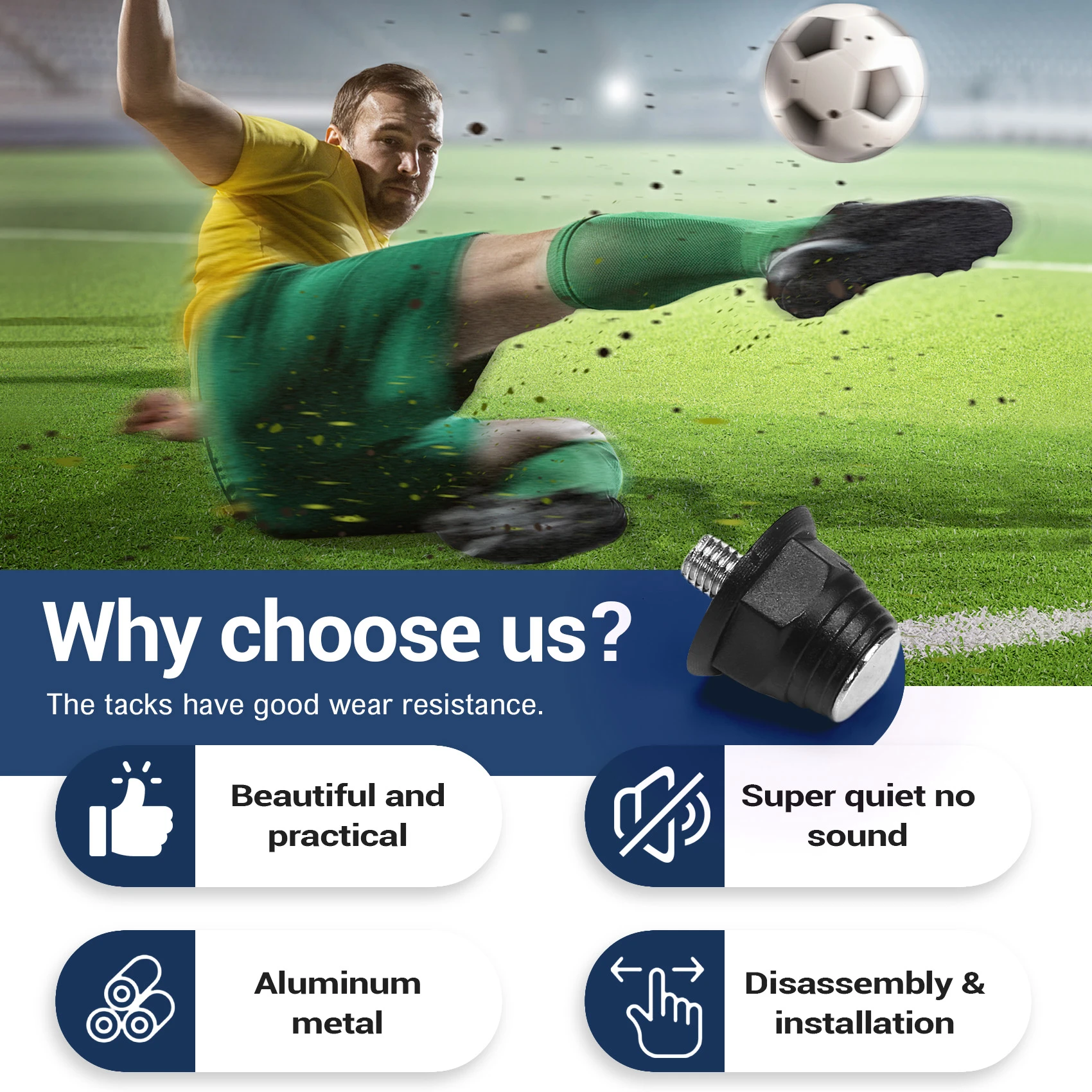 12 piezas de botas de fútbol, tachuelas de repuesto, equipo de repuesto deportivo profesional, accesorios para calzado con llave-B60B