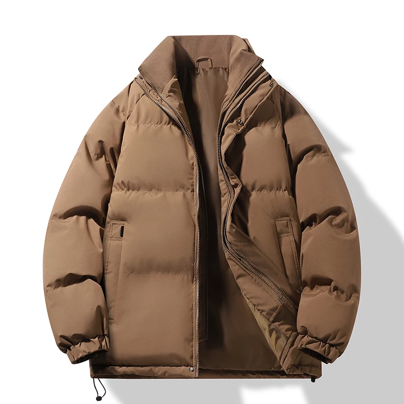 

Autumn Winter New Bread Coat Unisex Thickened Cotton Padded Jacket Windbreaker Outwear Waterproof Loose Fake Two-piece Parkas