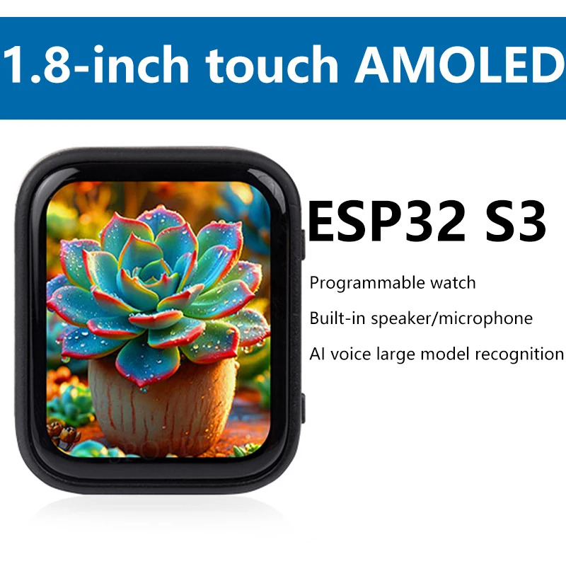 

DeepSeek AI Voice Chat ESP32 S3 Макетная плата 1,8-дюймовый AMOLED сенсорный экран Программируемые часы QMI8658/MIC/Audio LVGL