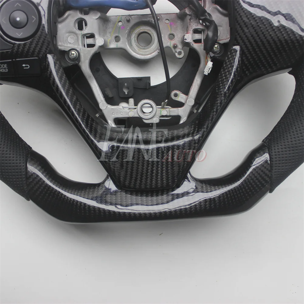 Replacement Real Carbon Fiber Steering Wheel with Leather for Toyota Rav4 2014-2018