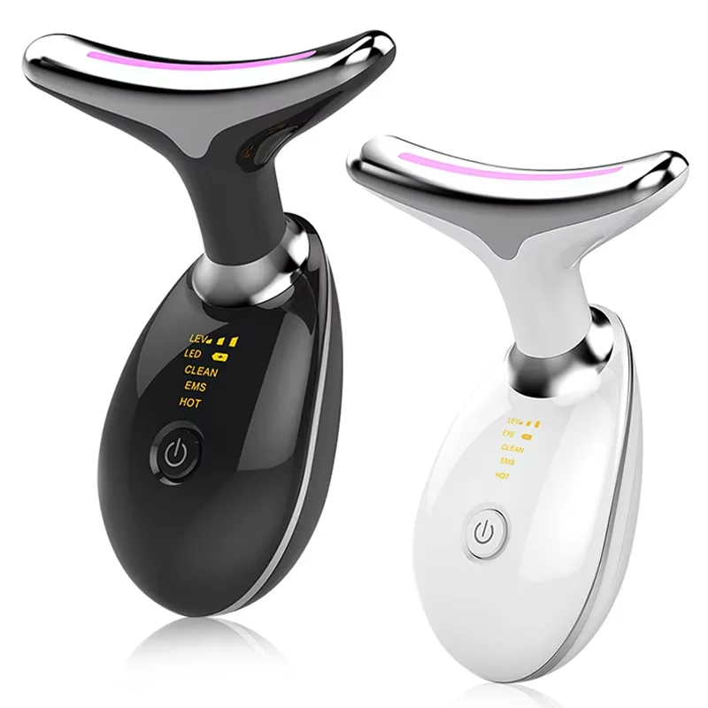 Appareil de Lifting du visage du cou EMS microcourant LED thérapie photonique Vibration masseur de visage Anti-rides raffermissement outils de soins de la peau