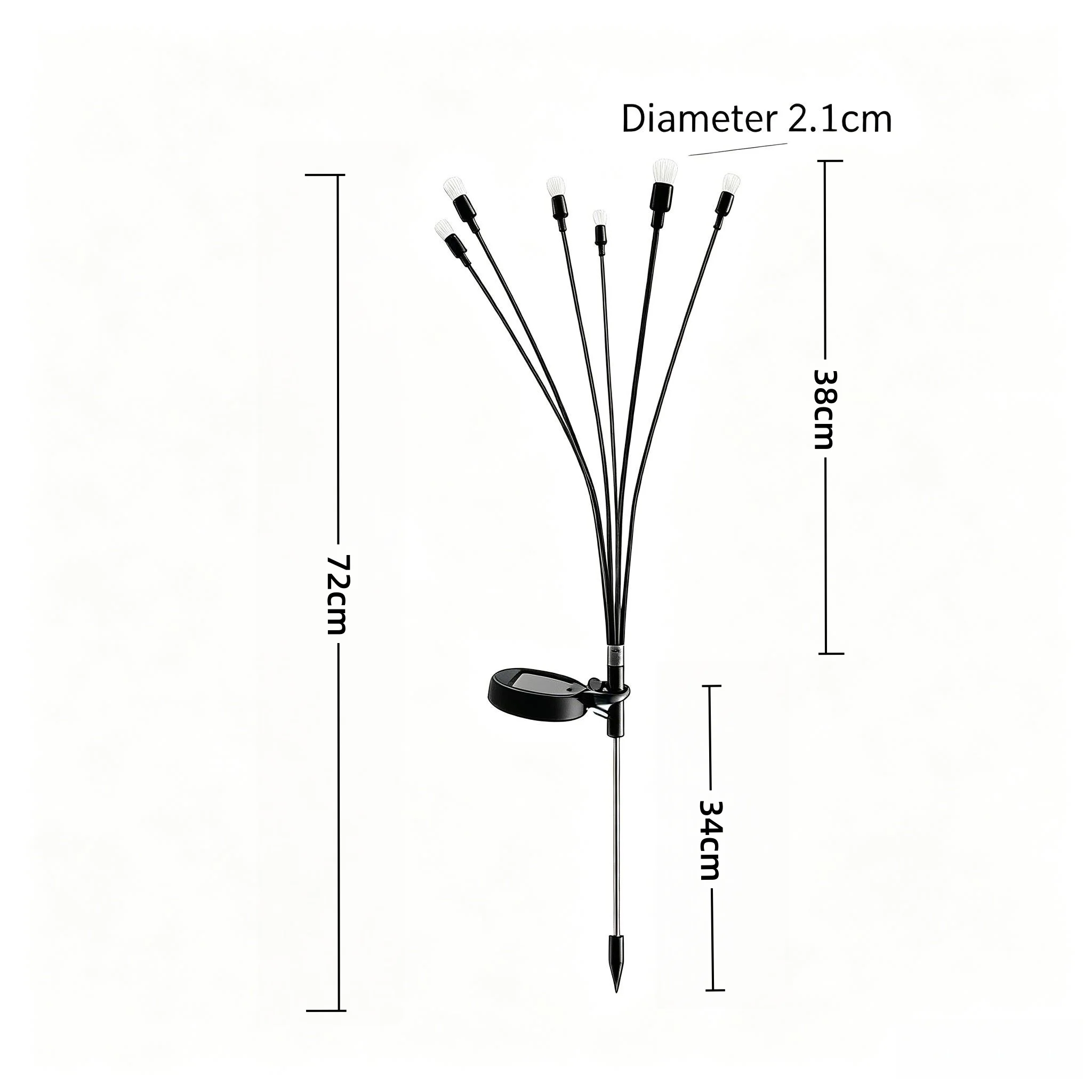Warm LED Solar Firefly Ground Insert Lamp  70cm 6/8/10 Heads Intelligent Light Control Outdoor Courtyard Landscape Lighting