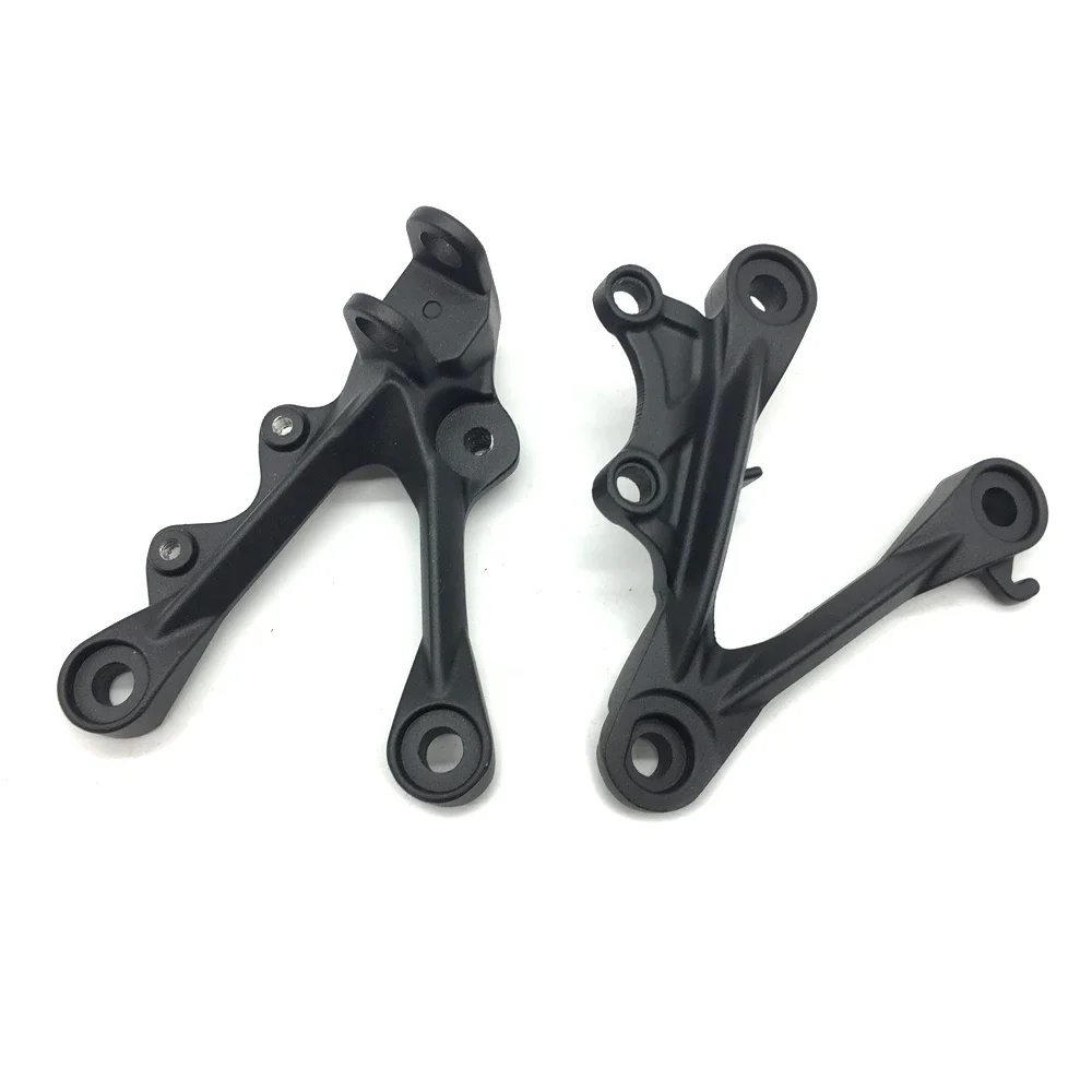 Estriberas delanteras negras para motocicleta, soporte de reposapiés apto para Kawasaki Ninja ZX6R ZX636 2009-2015