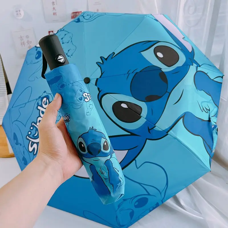 

Disney Lilo & Stitch Folding Sunscreen Fully Automatic Umbrella Stitch Rain or Shine Durable Strong Cute Portable Sun Umbrella