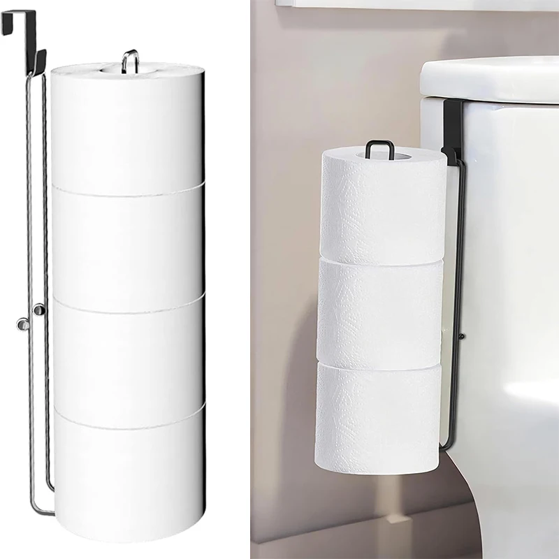 

Toilet Paper Holder with Storagefor Tissue Wall Mounted Over The Tank Toilet Paper Holder Organizer Self Adhesive Toilet Paper