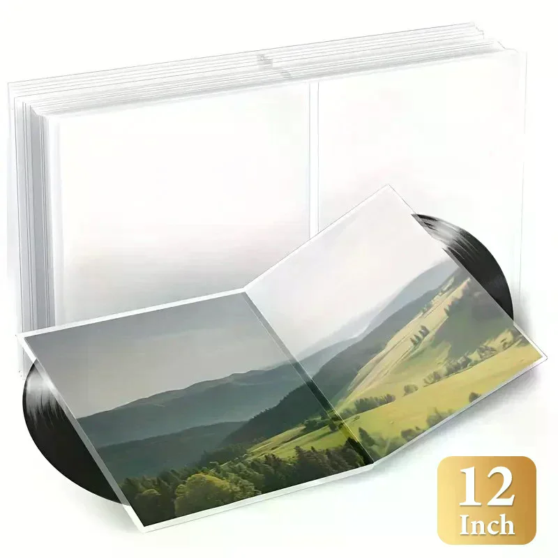 Double-Sided Foldable Vinyl Album Sleeves LP Record Sleeve Anti-Static Dustproof Dual Open-End Record Protection 3/5/15/20pcs