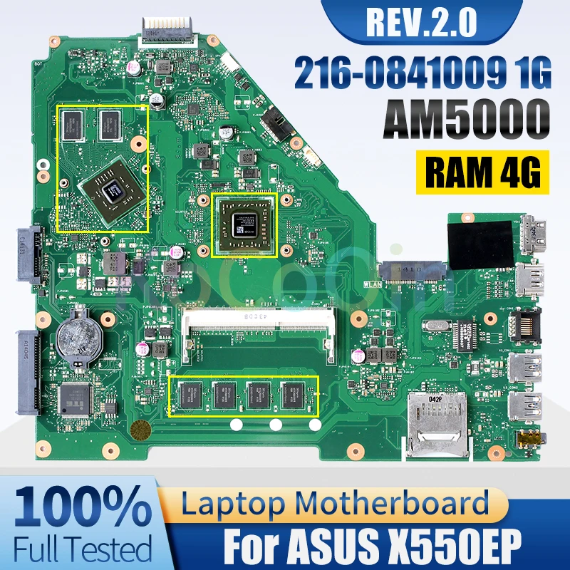 

REV.2.0 X550EP For ASUS X550W X550WA X552W X550E D552E X552E X550EA MAIN BORAD AM5000 RAM 4G GPU 1G Notebook Mainboard