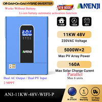 11KW 48V Hybrid Solar Inverter 230V MPPT Off Grid Tie Parallel Photovoltaic Inverter Pure Sine Wave 160A Solar Charger PV 500V