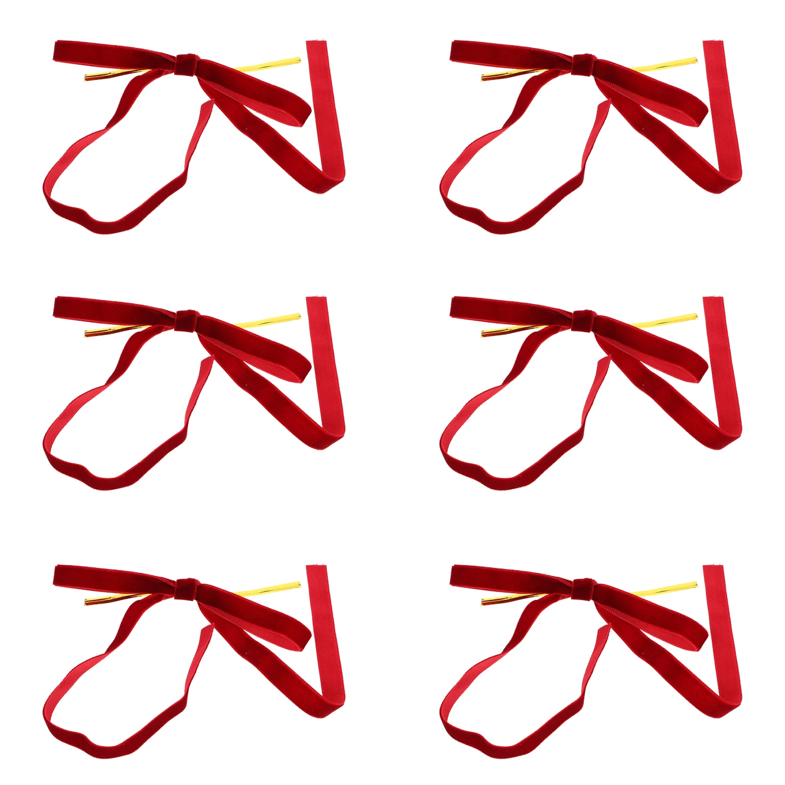 

24 Pcs Bow Pendant naments Red Vintage Xmas Tree Decor Craft Bows Holiday Party Wedding Unique Bowknot Shaping Christmas
