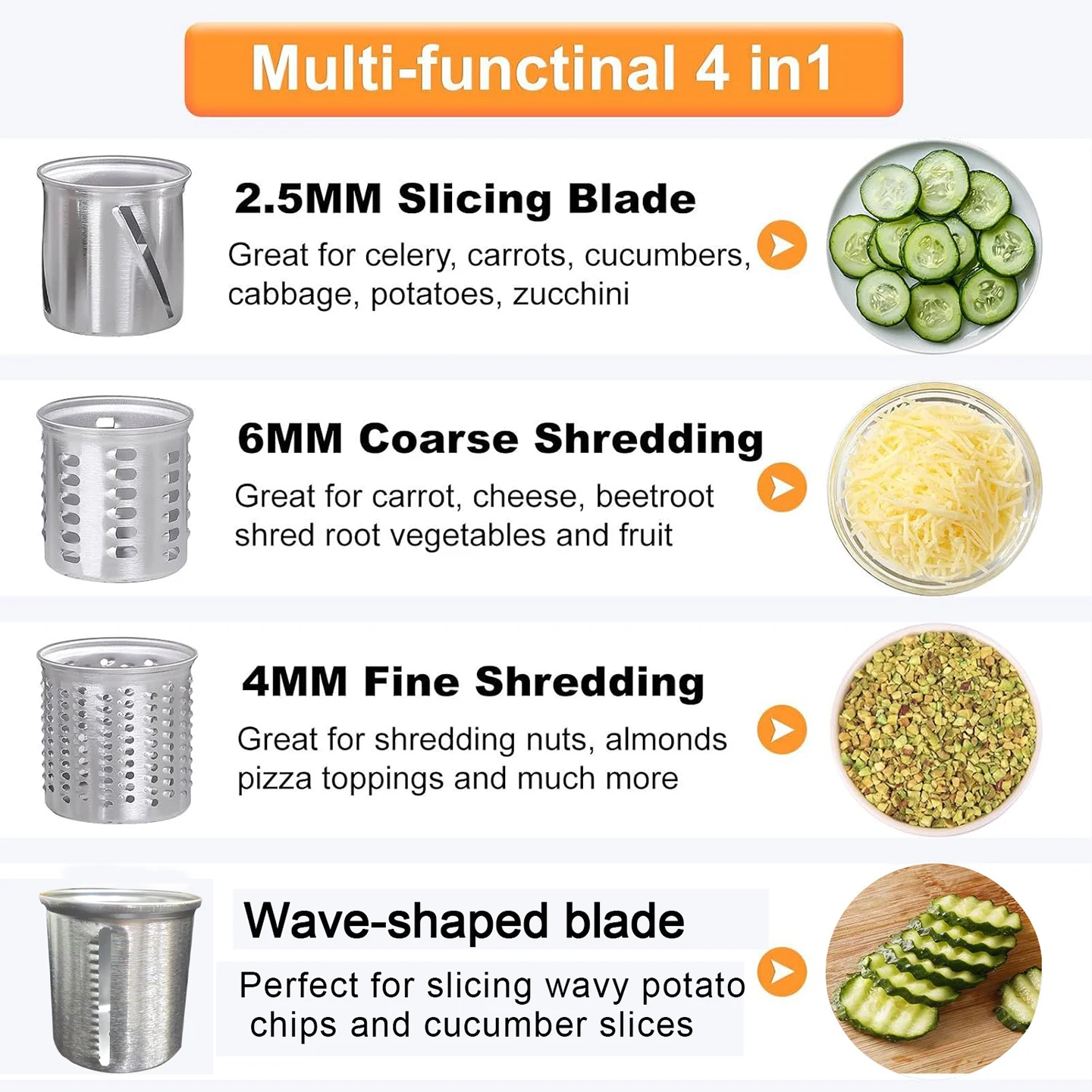 Dishwasher Safe,Stainless Steel Slicer/Shredder Attachment for KitchenAid Stand Mixer, Salad Machine Vegetable Slicer Maker