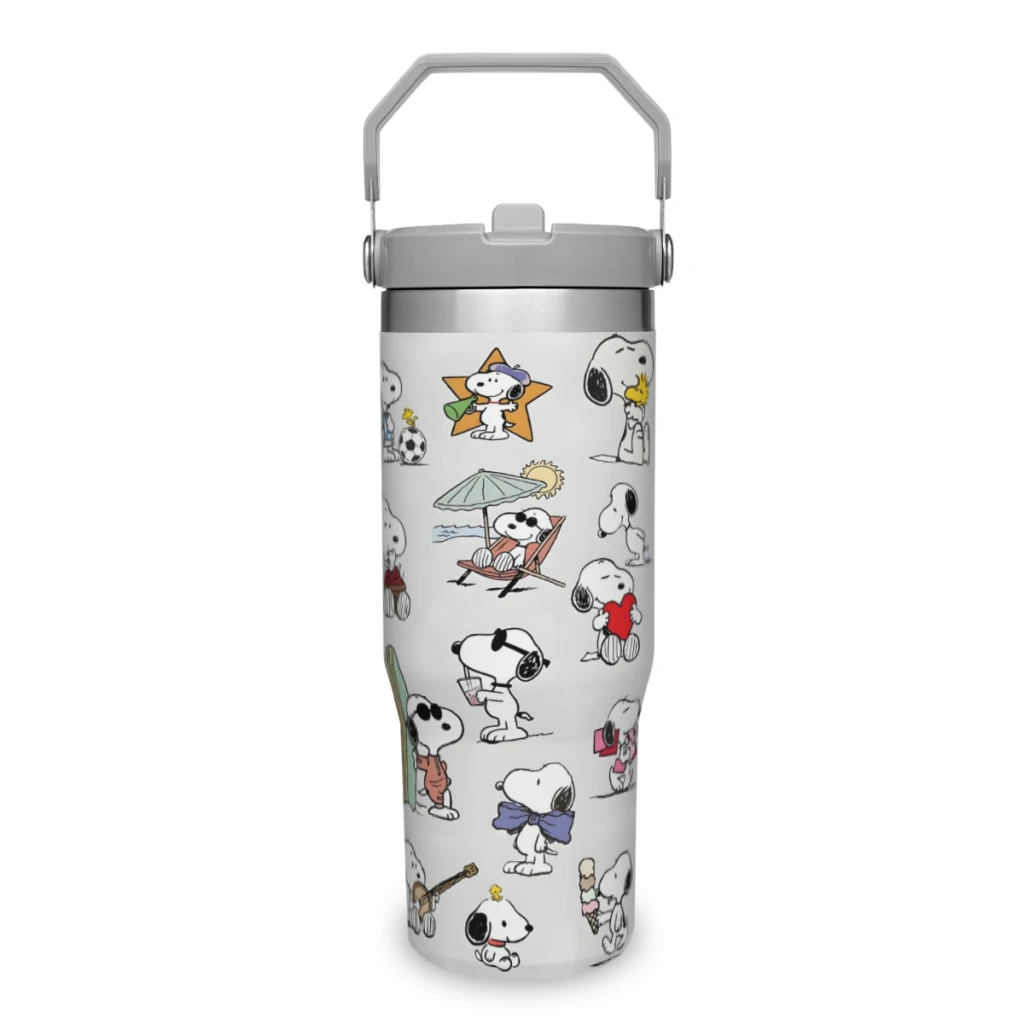 Portable Car Cup Snoopy Stainless Steel 304 Tumbler Water Bottle 30oz/900ml