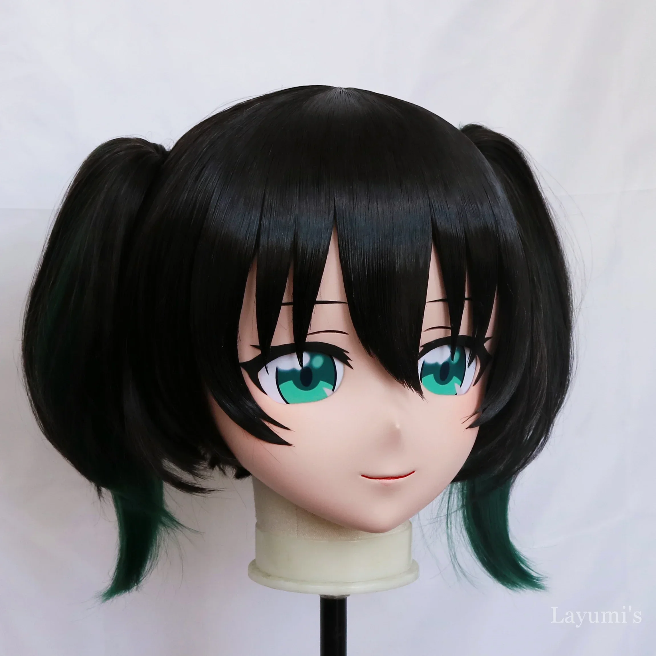 (B52) Customized Full Head Mask Coser Crossdressing with Backshell Silicone Anime Lovelive! Takasaki Yu Kigurumi Mask Cosplay