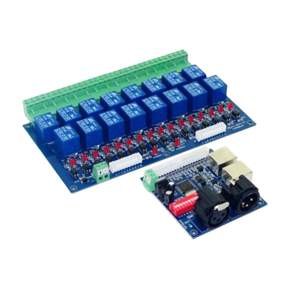 

16CH Relay switch dmx512 Controller,relay output,DMX relay control,16way relay switch DC12V main-board & DMX-RELAY-16CH