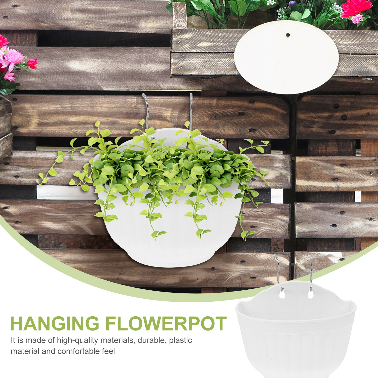 

6 set Plastic Flower Pots Hanging Planters For Balcony Garden Decor Creative Wall Mounted Flower Containers Home
