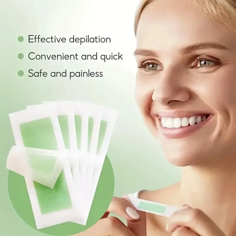 10pcs/set Multi-Purpose Hair Removal Wax Strips - Residue-Free, Ideal for Lip, Facial, Mustache, Eyebrows & Bikini Line
