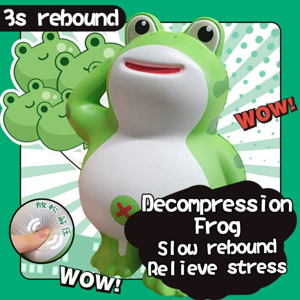 New Cartoon Pinching Music Frog Shaped Release Emotion Decompression Toys Green Slow Rebound Squeeze Toy