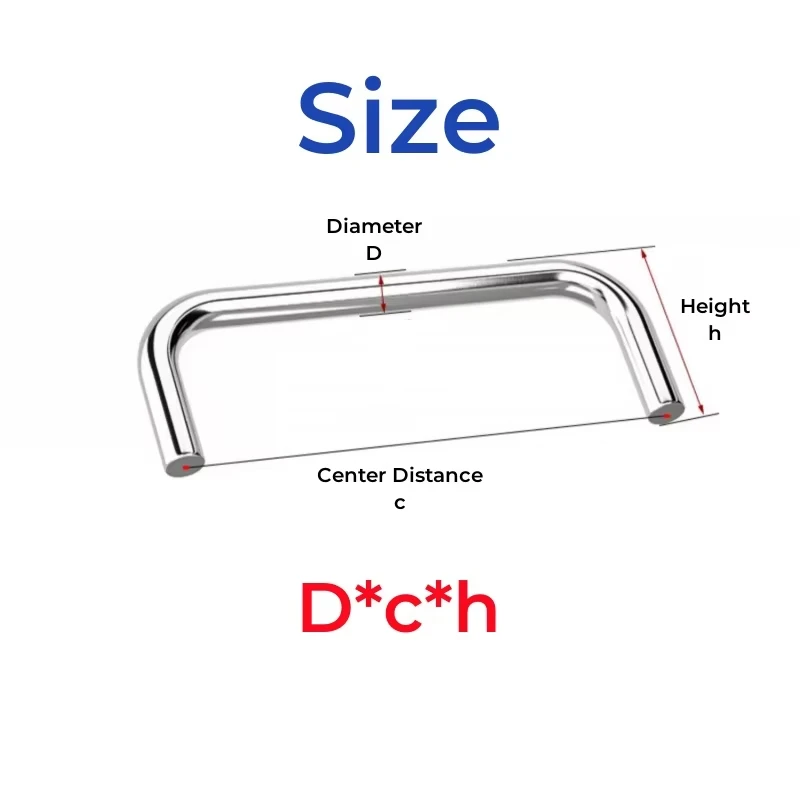 304 Stainless Steel Solid U-Shaped Double Curved Handle Modern Cabinet Door Handles Nordic Drawer Door Knobs Pulls M5~M16