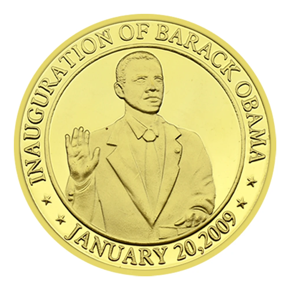 Barack Hussein Obama Gold Coin Metal Gold Plated Crafts 56th President of The United States Challenge Coin Collection Gifts