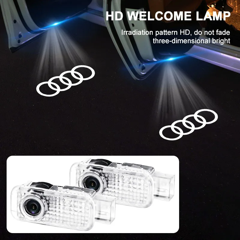 

2 шт./комплект, Автомобильные светодиодные лампы для дверей Audi Q3 Q5L Q7 Q2L S4 S5 S6 S7 S8 TT A4L A3 A4 A7 A5