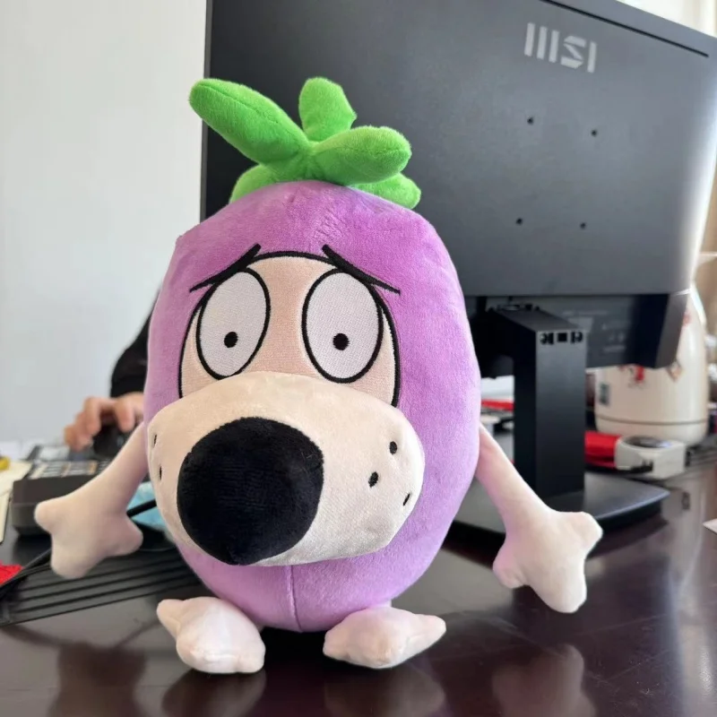 New Courage the Cowardly Dog Plush Toys Funny Purple Dog with Yellow Teeth Stuffed Doll Animal Plushie Room Decor Birthday Gift view 5