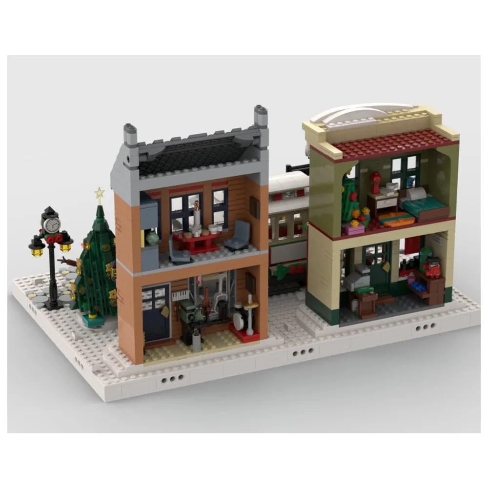 

429 шт. MOC-197685 строительные блоки зимняя деревня-10308 праздничная основная улица для детей DIY сборная модель кирпич развивающие игрушки