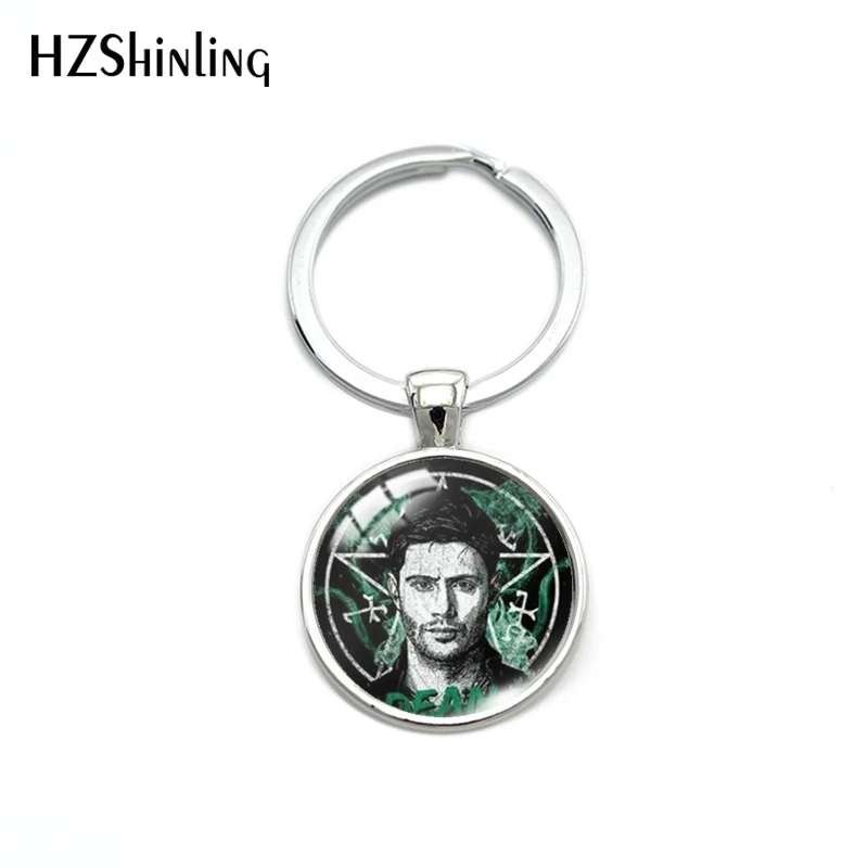 2023 New Supernatural TV Dean Sam Castiel Keychain Glass Cabochon Dome Pendants Key Holder Best Gifts