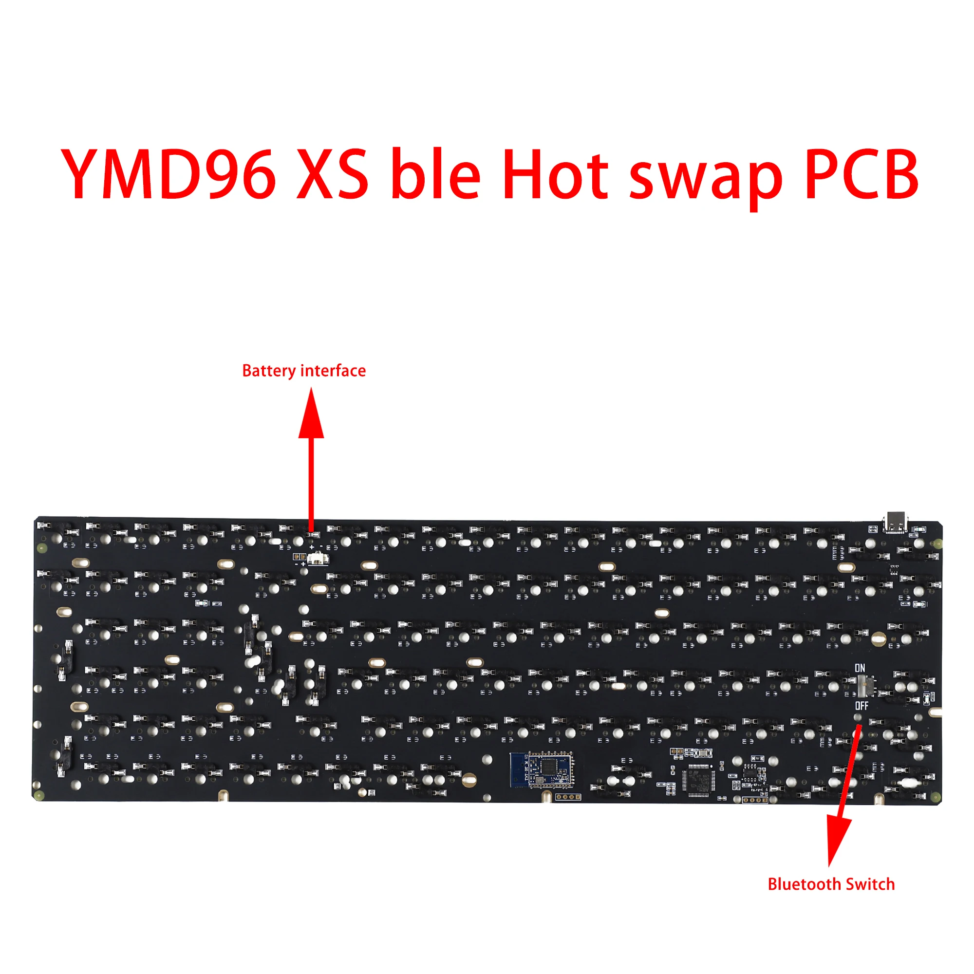 YMDK YMD96XS Bluetooth Wired Hot-Swappable 96 PCB VIA Fully Programmable Support ANSI ISO Replacable Melody 96 YMD96