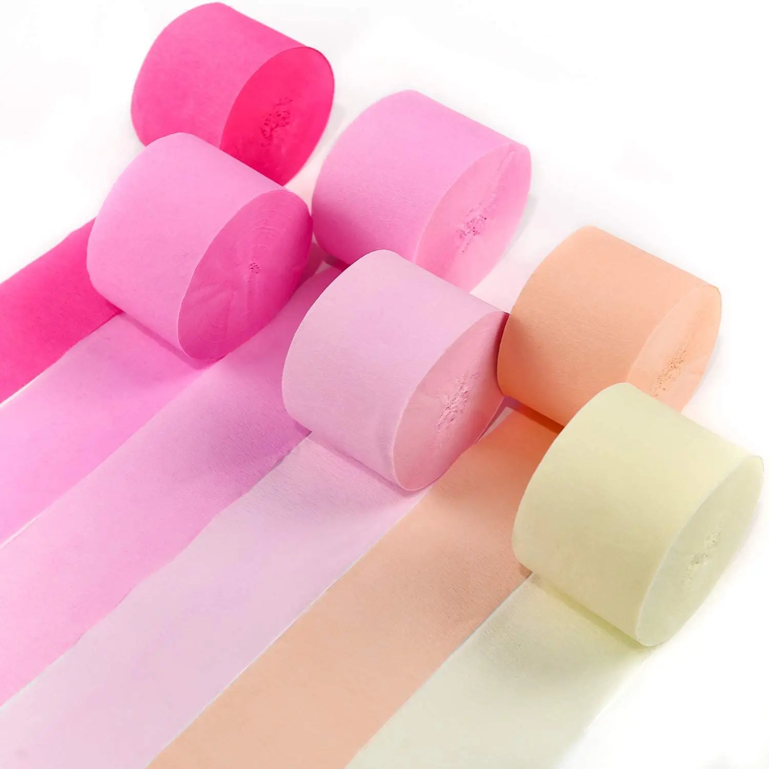 6pcs/Set 4.5cm*25m Colorful Crepe Paper Streamer Garland Photography DIY Birthday Party Wedding Baby Shower Background Decor