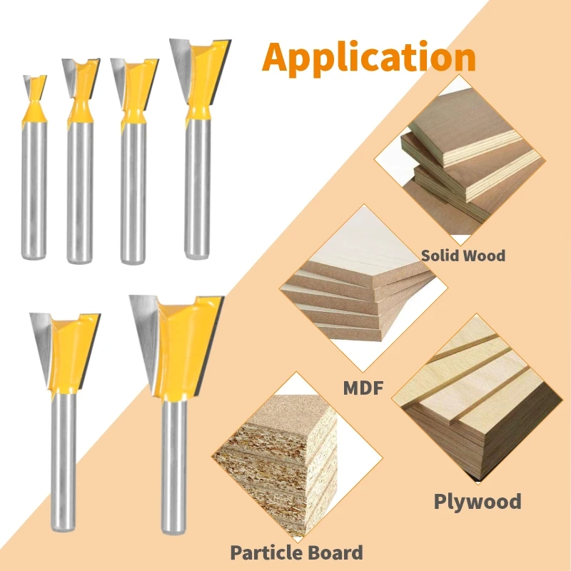 NXWIND 6MM 6.35MM Shank Dovetail Joint Router Bit 14 Degree Woodworking Milling Cutter For Engraving Bits Face Mill