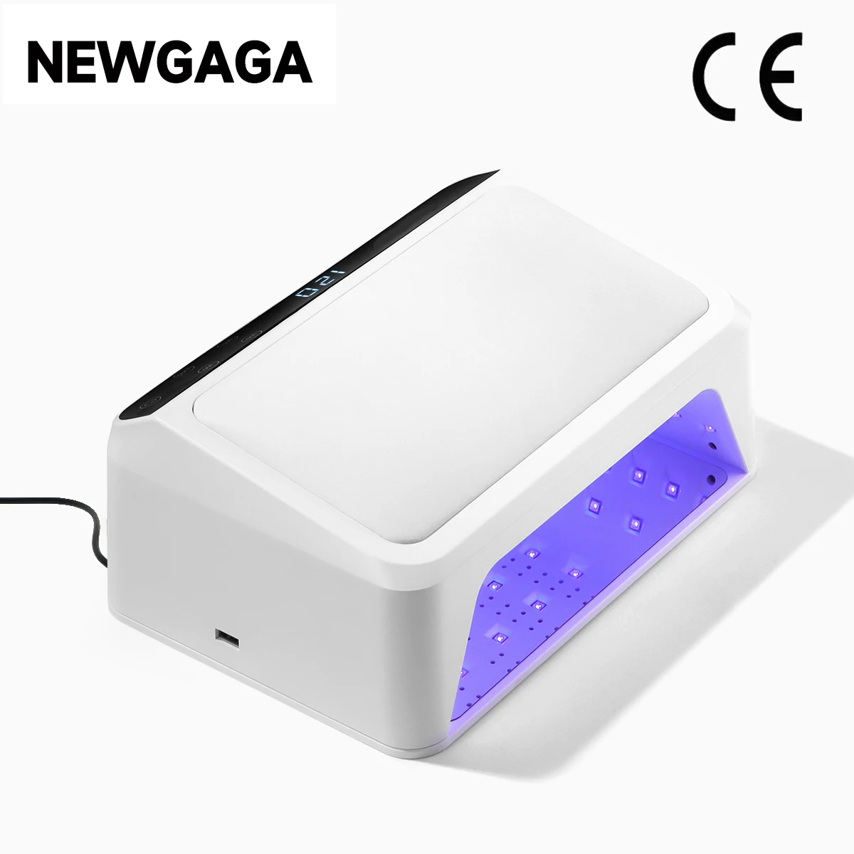 NEWGAGA 가정용 66개 비즈 UV LED 네일 램프 (팔 받침대 포함) 젤 폴리쉬용 72W 네일 라이트 드라이어 (4개 타이머 포함, 살롱용) 일 드라이어 램프, 모든 유형의 젤 폴리쉬를 빠르게 건조, 살롱과 가정용으로 사용 가능한 72W LED 네일 램프.
