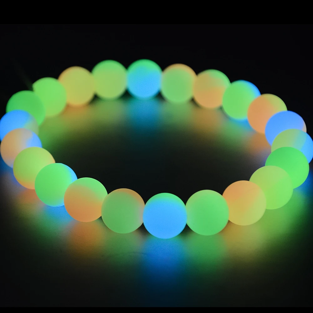 LOFCA 12mm 20pcs Luminous Silicone Beads New fluorescent Round Beads Make bracelets DIY keychain necklace jewelry accessories