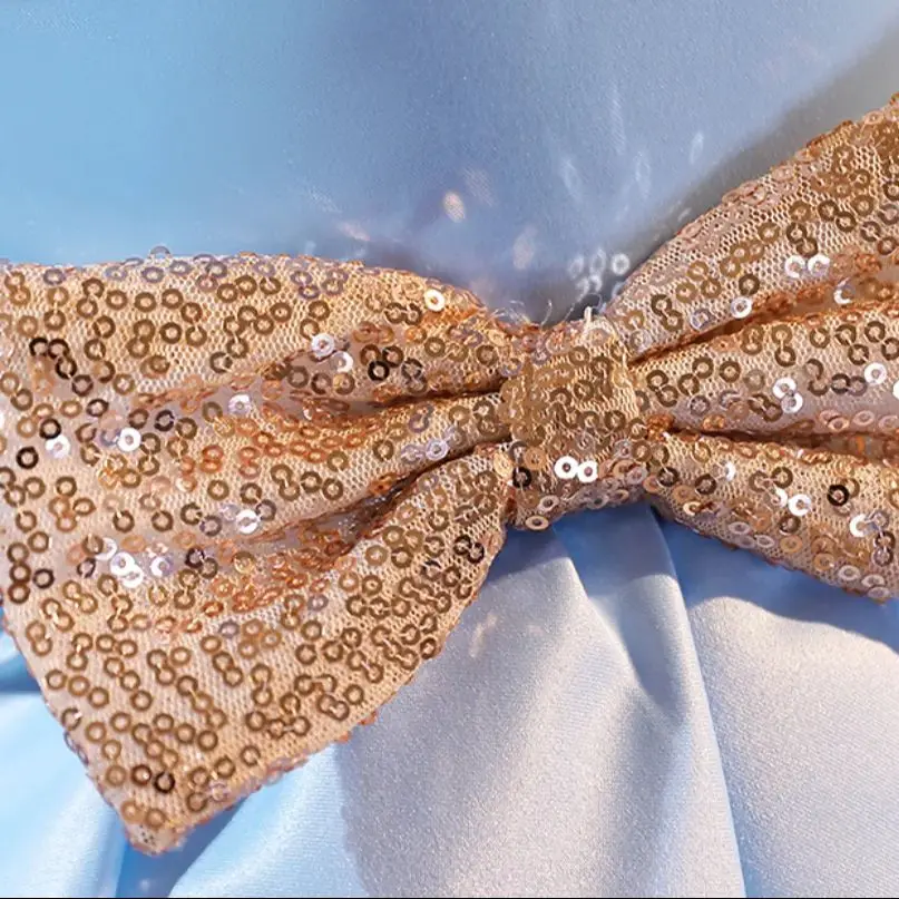 Abito rosso per bambini con fiocco grande Abito elegante da principessa con torta senza schienale per bambini per la festa di compleanno di 1° anno Abito da sera di Natale