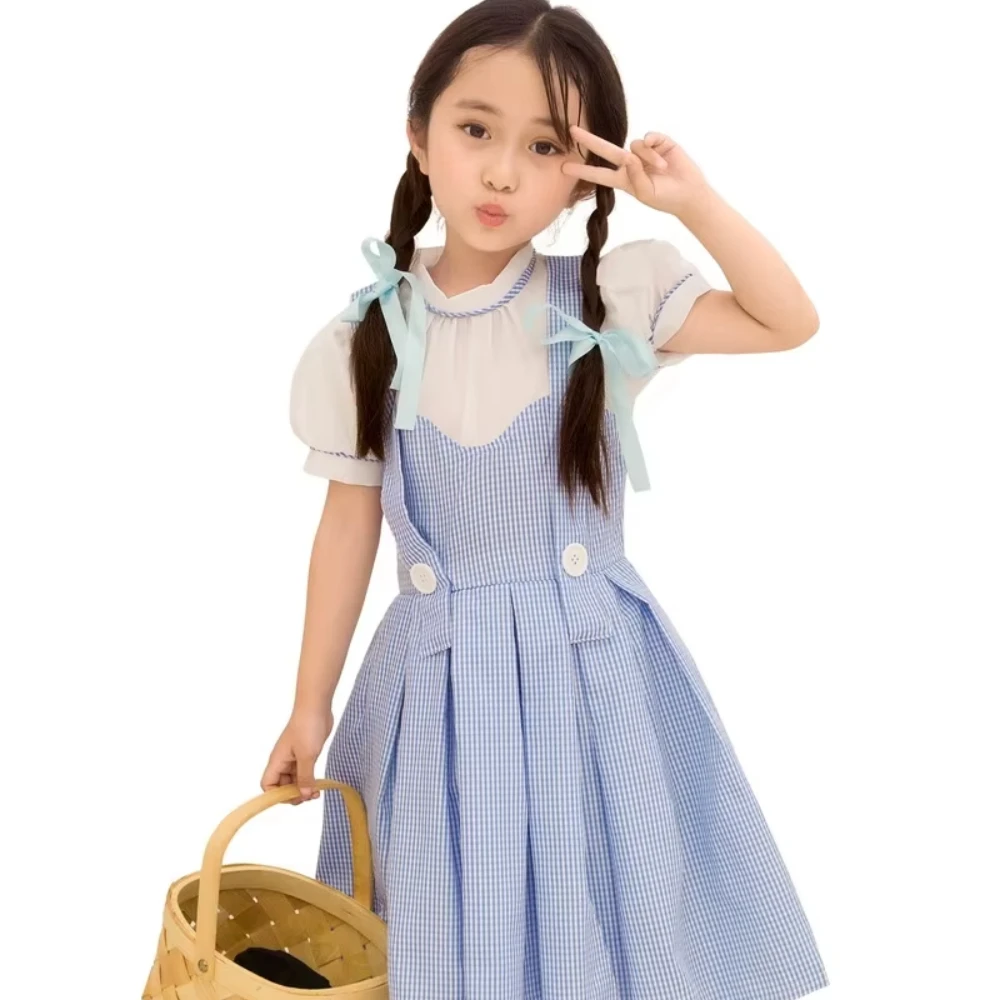

Primary Kid Girls Peasant Costume Child Dress Child Group Cosplay Clothing For Little Girls 4-11T