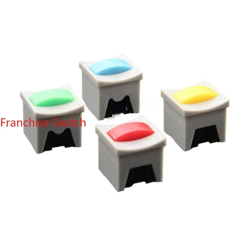 

10PCS Push button switch reset square unlocked PCB red green yellow blue gray without light lock